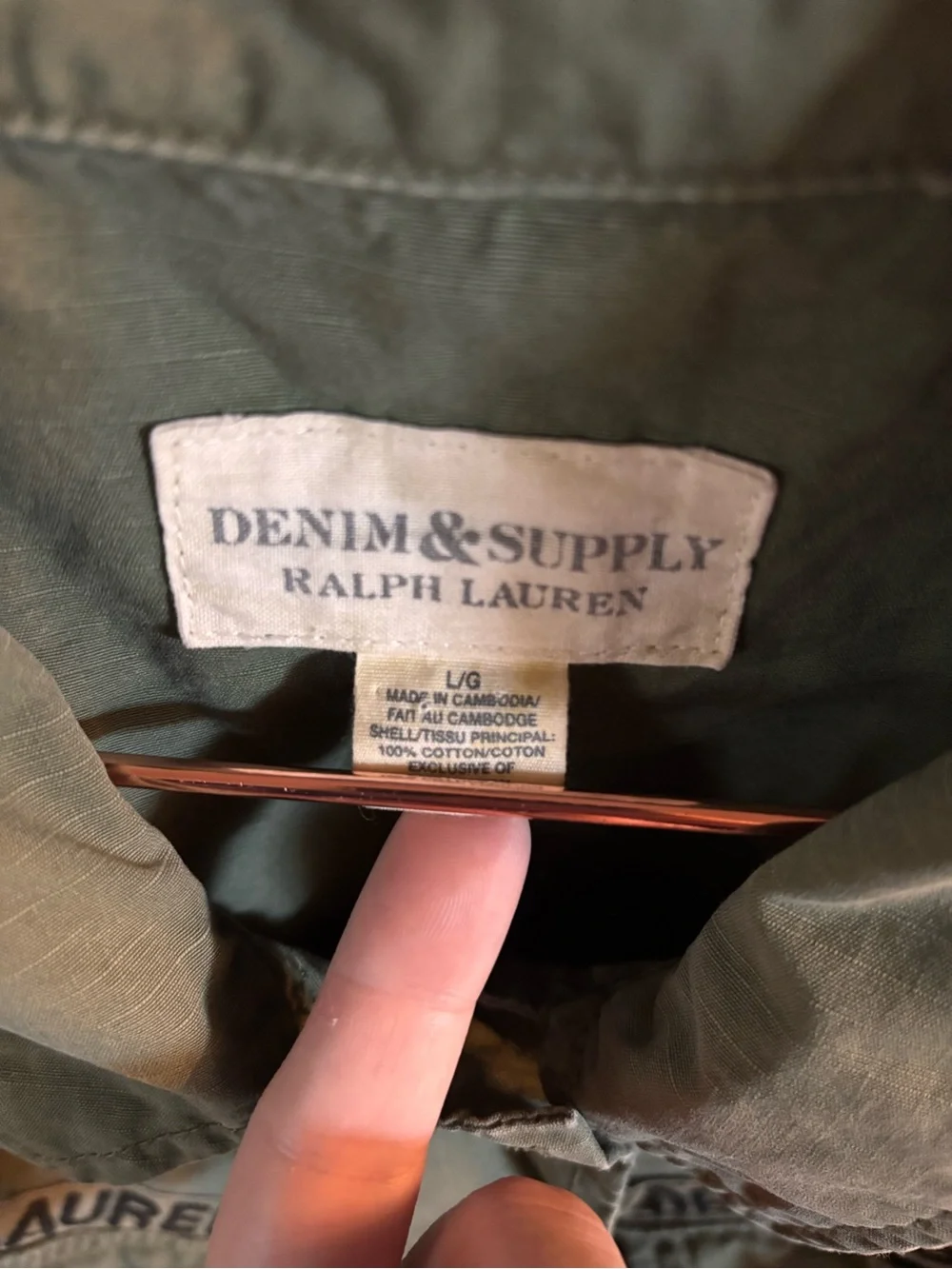 Denim & Supply Ralph Lauren Military Utility Shirt Jacket Olive Green Large - Picture 6 of 8